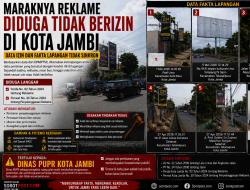 REKLAME LIAR KUASAI TROTOAR & BAHU JALAN, PUPR KOTA JAMBI DISOROT KERAS