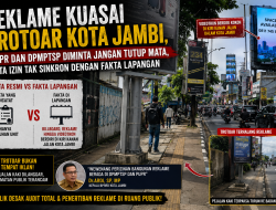 Reklame Kuasai Trotoar Kota Jambi, Dinas Terkait Jangan Tutup Mata, Data Izin Tak Sinkron dengan Fakta Lapangan