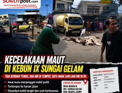 Kecelakaan Maut di Kebun IX Sungai Gelam, Tiga Korban Meninggal Dunia