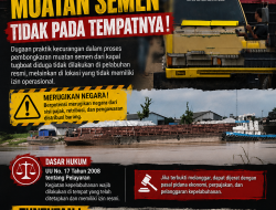 TINDAK KECURANGAN PEMBONGKARAN KAPAL TUGBOAT MUATAN SEMEN DIDUGA TIDAK PADA TEMPATNYA!